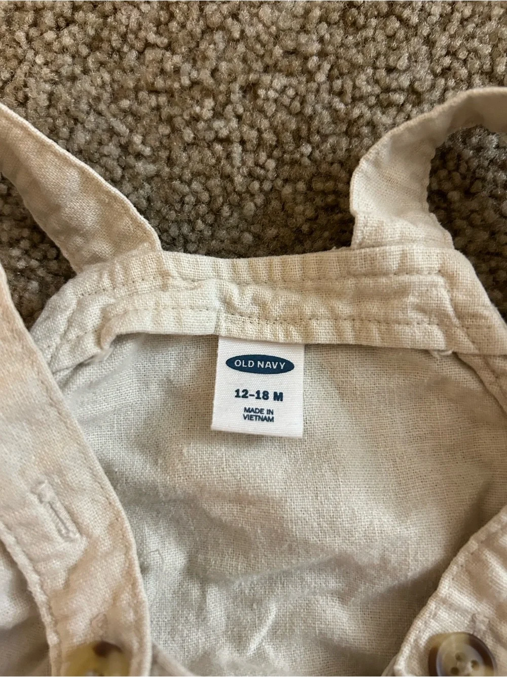 Cream Baby Denim Pinafore Dress
